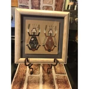 Vintage Framed Navajo Sand Painting Of “Mother Earth and Father Sky.”